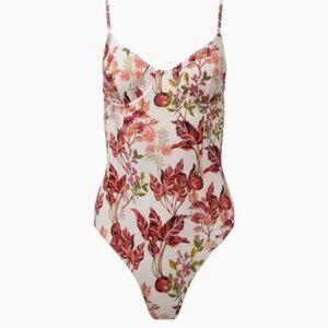 ONIA Chelsea One-piece Swimsuit Red Floral Print
